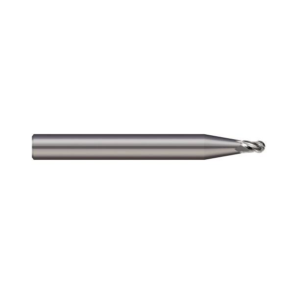 End Mill, 2 Flute, Ball, 2.500 mm Cutter dia